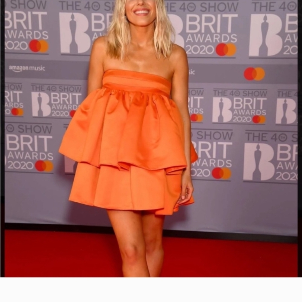 Vibrant Orange Strapless Dress